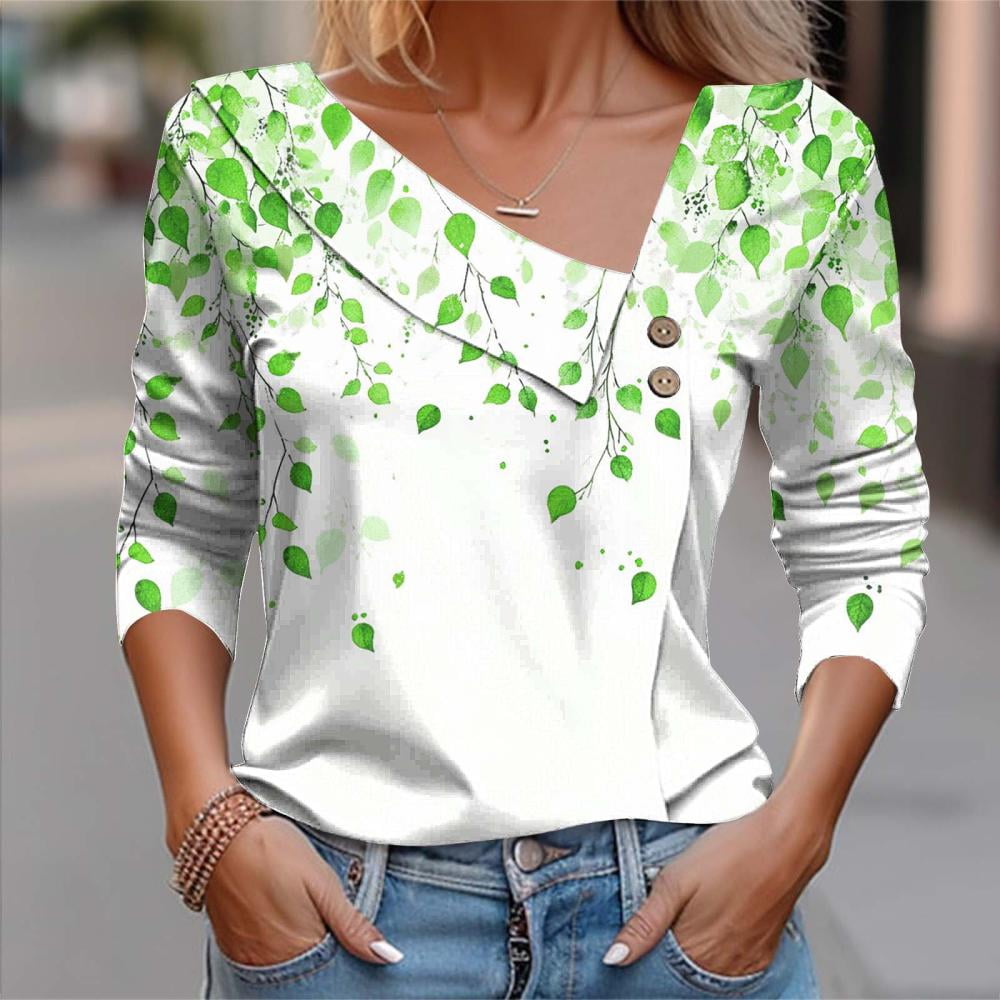 Printed Button Up Blouse