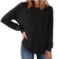 thumbnail image 1 of Bxsruta Tops for Women, Women's Round Neck Loose Fit Long Sleeve Tunic Top, 1 of 7