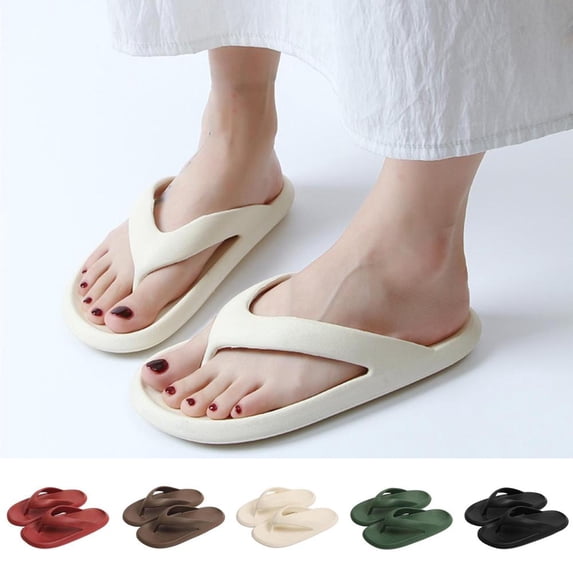Bxsruta Unisex Ergonomic Waterproof Flip Flops with Non-Slip Traction for Beach Shower Outdoor Travel