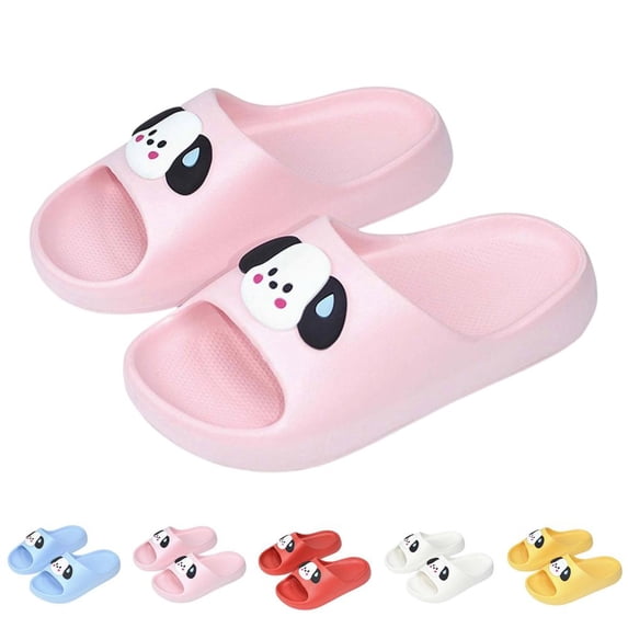 Bxsruta Unisex Kids Reversible Summer Slippers Thick EVA Foam Cushioned Sole Non Slip Indoor Outdoor Bathroom House Shoes