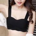 thumbnail image 1 of Bxsruta Wireless Bras for Women, Women's Seamless Underwear with Large Chest and Small Fold Paired with Non Steel Rims Sagging Plus Size Full Cup Sports Bra, Black, 1 of 6