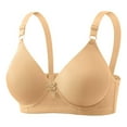 thumbnail image 1 of Bxsruta Wireless Bras for Women, Women's Daily Adjustable Underwear Gathered Thin Bra Without Steel Ring, Beige, 1 of 4