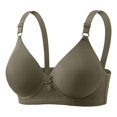 thumbnail image 1 of Bxsruta Wireless Bras for Women, Women's Daily Adjustable Underwear Gathered Thin Bra Without Steel Ring, Dark Gray, 1 of 4