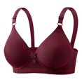 thumbnail image 1 of Bxsruta Wireless Bras for Women, Women's Daily Adjustable Underwear Gathered Thin Bra Without Steel Ring, Red, 1 of 3