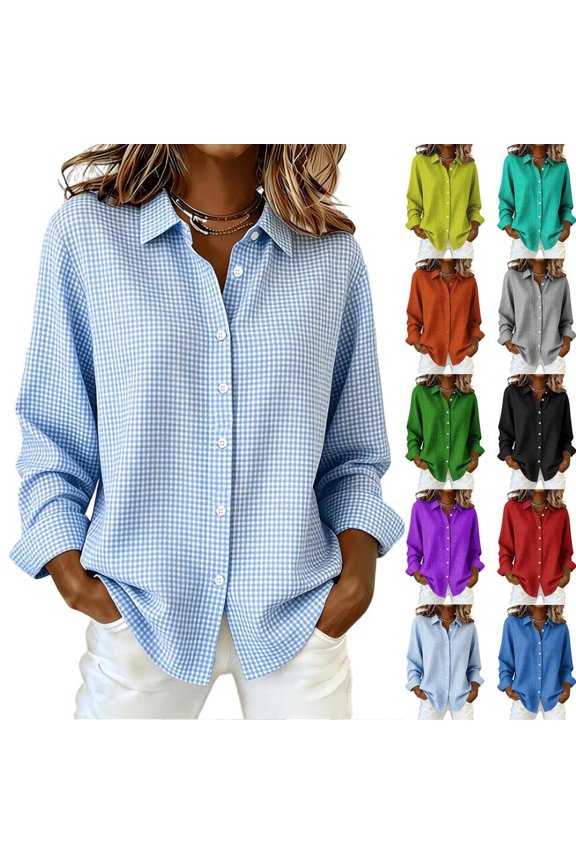 Women Button Up Long Sleeve Activewear Athletic Shirt for Casual Daily Wear
