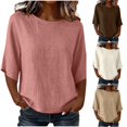 thumbnail image 1 of Bxsruta Women Short Sleeve Casual Loose Fit Pullover Top for Daily Wear, 1 of 6