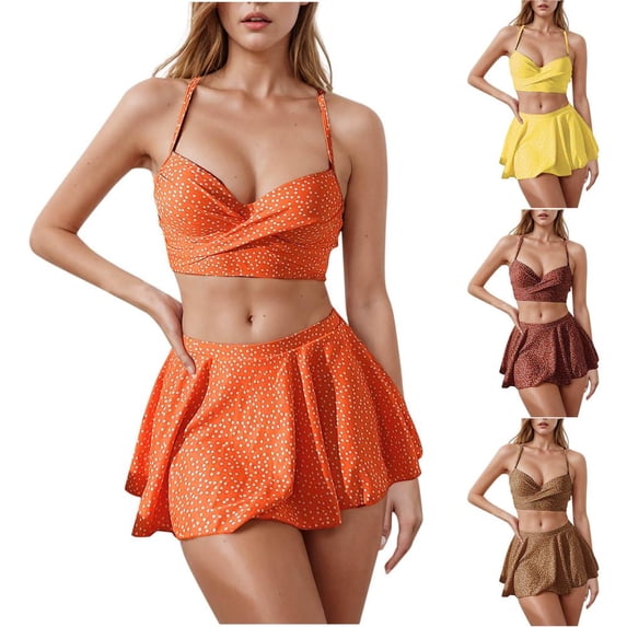 Bxsruta Women's Adjustable Backless Bikini Set, Full Coverage High-Waisted Swimsuit with Removable Pads for Beach and Pool