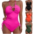 thumbnail image 1 of Bxsruta Women's Backless Tummy Control One Piece Swimsuit with Removable Pads No Underwire Full Coverage Bathing Suit, 1 of 4