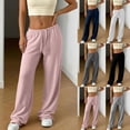 thumbnail image 1 of Bxsruta Women's Casual Drawstring Waist Pants with Pocket, Soft Polyester Fabric for Lounge, Everyday and Outdoor Wear, Easy Care Comfort Fit, 1 of 8
