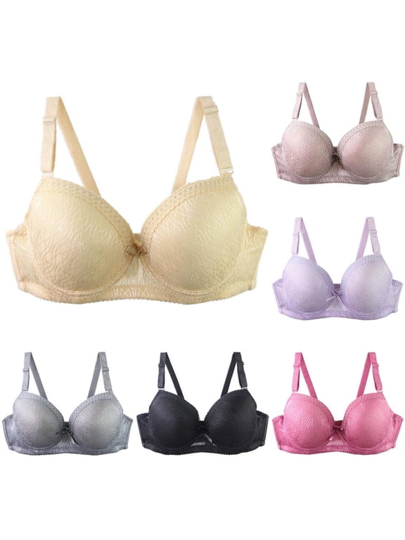 Women's D Cup Underwire Push Up Bra Full Coverage Lifting Lace Bra Everyday Daily Wear