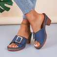 thumbnail image 1 of Bxsruta Women's Fashion Metal Buckle Flip Flop Sandals with Non-Slip Sole, Breathable Summer Casual Footwear for Outdoor/Indoor Wear, 4cm Heel Height, 1 of 8