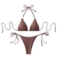 thumbnail image 1 of Bxsruta Women's High Waisted Drawstring Bikini Set Tummy Control Swimwear Adjustable Side Tie Bathing Suits Two Piece, 1 of 7