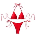 thumbnail image 1 of Bxsruta Women's High Waisted Drawstring Bikini Set Tummy Control Swimwear Adjustable Side Tie Bathing Suits Two Piece, 1 of 7