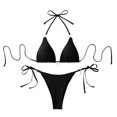 thumbnail image 1 of Bxsruta Women's High Waisted Drawstring Bikini Set Tummy Control Swimwear Adjustable Side Tie Bathing Suits Two Piece, 1 of 7