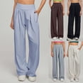 thumbnail image 1 of Bxsruta Women's High-Waisted Sun-Protective Wide-Leg Pants for Casual Comfort with Pockets, 1 of 6