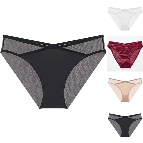 Bxsruta Women's Hip Lifting Low Rise French Sheer Mesh Lace Panties for ...