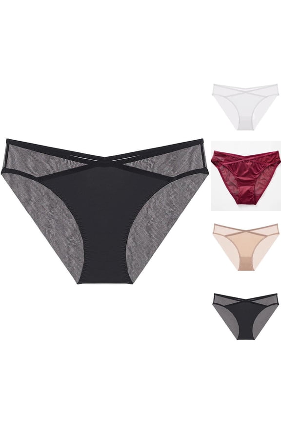 Women's Hip Lifting Low Rise French Sheer Mesh Lace Panties for Everyday Comfort