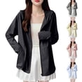 thumbnail image 1 of Bxsruta Women's Lightweight Hooded Full Zip Long Sleeve Jacket Casual Outdoor Windbreaker Sun Protection, 1 of 6
