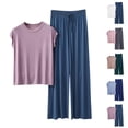thumbnail image 1 of Bxsruta Women's Loose Fit Warm Pajama Set 2-Piece Soft Sleepwear for Home and Lounge Casual Wear, 1 of 6