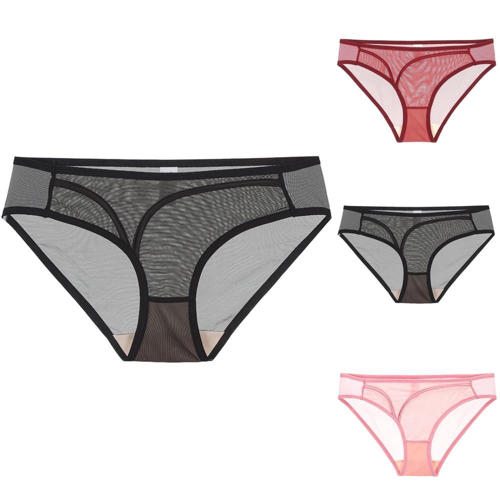 Low Rise Hips Bxsruta Women's Low Rise Hip Lifting Sheer Mesh Lace Underwear for ...