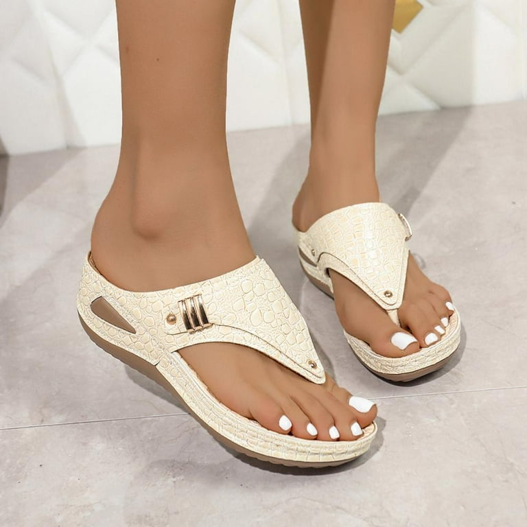Bxsruta Women's Orthopedic Slide Sandals, Deep Heel Cup Slippers