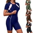 thumbnail image 1 of Bxsruta Women's Plus Size Long Sleeve Rash Guard Modest Swimwear Built-in Pads No Underwire Swimsuit Swim Shirt Set, 1 of 6