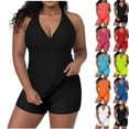 thumbnail image 1 of Bxsruta Women's Plus Size Swimwear Set with Built-In Bralette Top, Adjustable Straps and Split Back Design, 1 of 8