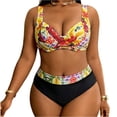 thumbnail image 1 of Bxsruta Women's Plus Size Two Piece Swimsuit with Tummy Control Ruched Front, Adjustable Straps, Quick Dry, UPF 50+ Swimwear, 1 of 8