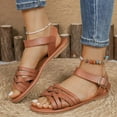 thumbnail image 1 of Bxsruta Women's Roman Sandals with Cross Strap Design, Comfortable Flat Beach Shoes for Summer Casual Wear, 1 of 8