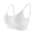 thumbnail image 1 of Bxsruta Women's Ruched Sports Bras Padded Yoga Bra Workout Tops Medium Support Crop Tank Tops Camisole White One Size, 1 of 2