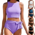 thumbnail image 1 of Bxsruta Women's Two Piece Bikini Set Modest Coverage Padded Swimwear Tummy Control, 1 of 8