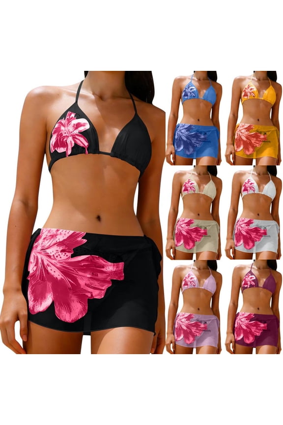 Women's Two Piece Swimsuit Set Printed Tummy Control Swimsuits with Padded Bra Supportive Bathing Suits