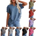 thumbnail image 1 of Bxsruta Women's V-Neck Short-Sleeve T-Shirt In Soft Polyester For Casual Everyday Wear, Machine Washable All Season Comfort Fit, 1 of 8