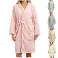thumbnail image 1 of Bxsruta Womens Bathrobe Plush Fleece Sleepwear Long Sleeve Soft Spa Robe with Pockets, 1 of 6