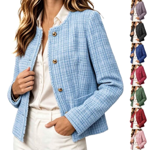 Point Cut Fringe Bxsruta Womens Blazer Jacket Button Front Fringe Trim Cropped Casual ...