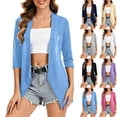 thumbnail image 1 of Bxsruta Womens Cardigan Open Front Lightweight 3/4 Sleeve Casual Outerwear, 1 of 8