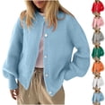thumbnail image 1 of Bxsruta Womens Cardigan Sweater Button Down Long Sleeve Knit Casual Open Front Layered Tops, 1 of 8