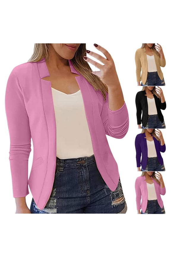 Womens Cardigan, Women's Color Casual Fashion Long-sleeved Cardigan Jacket Coat Outerwear with Pocket, Pink A L