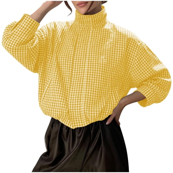 Bxsruta Womens Jackets Long Sleeve High Neck Loose Fit Casual Everyday Wear