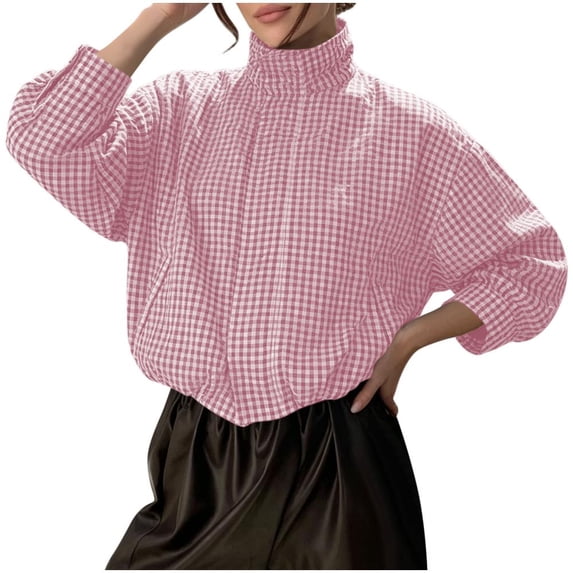 Bxsruta Womens Jackets Long Sleeve High Neck Loose Fit Casual Everyday Wear