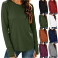 thumbnail image 1 of Bxsruta Womens Long Sleeve Tops Crewneck Pullover Shirts Basic Tee Casual Athletic Tops, 1 of 8