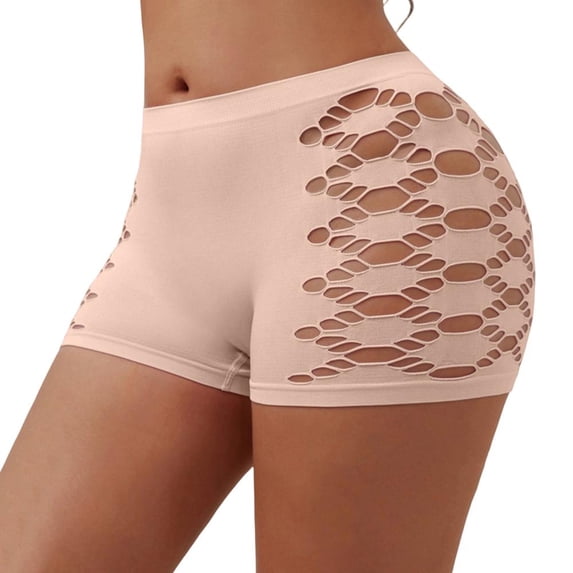 Bxsruta Womens Panties Seamless Shorts Cutout Stretch Breathable Workout Yoga Lounge Activewear
