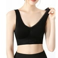 thumbnail image 1 of Bxsruta Womens Sports Bras, Yoga Comfort Seamless Stretchy Sports Bra for Women, Lace Sleep Bra Black S, 1 of 1