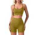 thumbnail image 1 of Bxsruta Workout Sets for Women 2 Piece Seamless High Waist Leggings with Sports Bra Exercise Set Army Green 2XL, 1 of 5