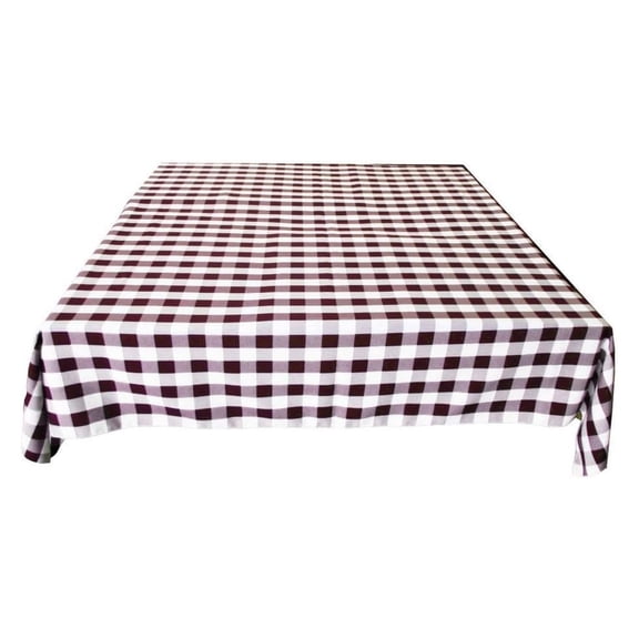 By ADD&SHIP Square Checkquered Tablecloth 36 x 36 inches (Burgundy)