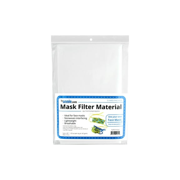By Annie Mask Filter Material 20"x5yd White
