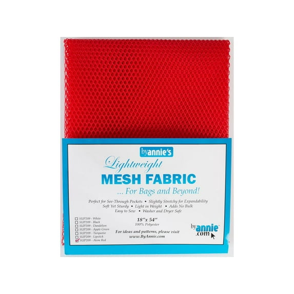 By Annie Mesh Fabric Lightweight 18x54 Atom Red