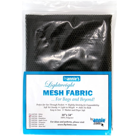 By Annie Mesh Fabric Lightweight 18x54 Black