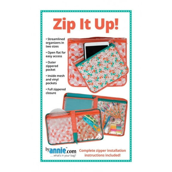 By Annie Sewing Pattern Zip It Up Organiser Bags