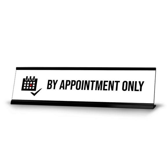 By Appointment only, Calendar Black Frame, Desk Sign(2x8")